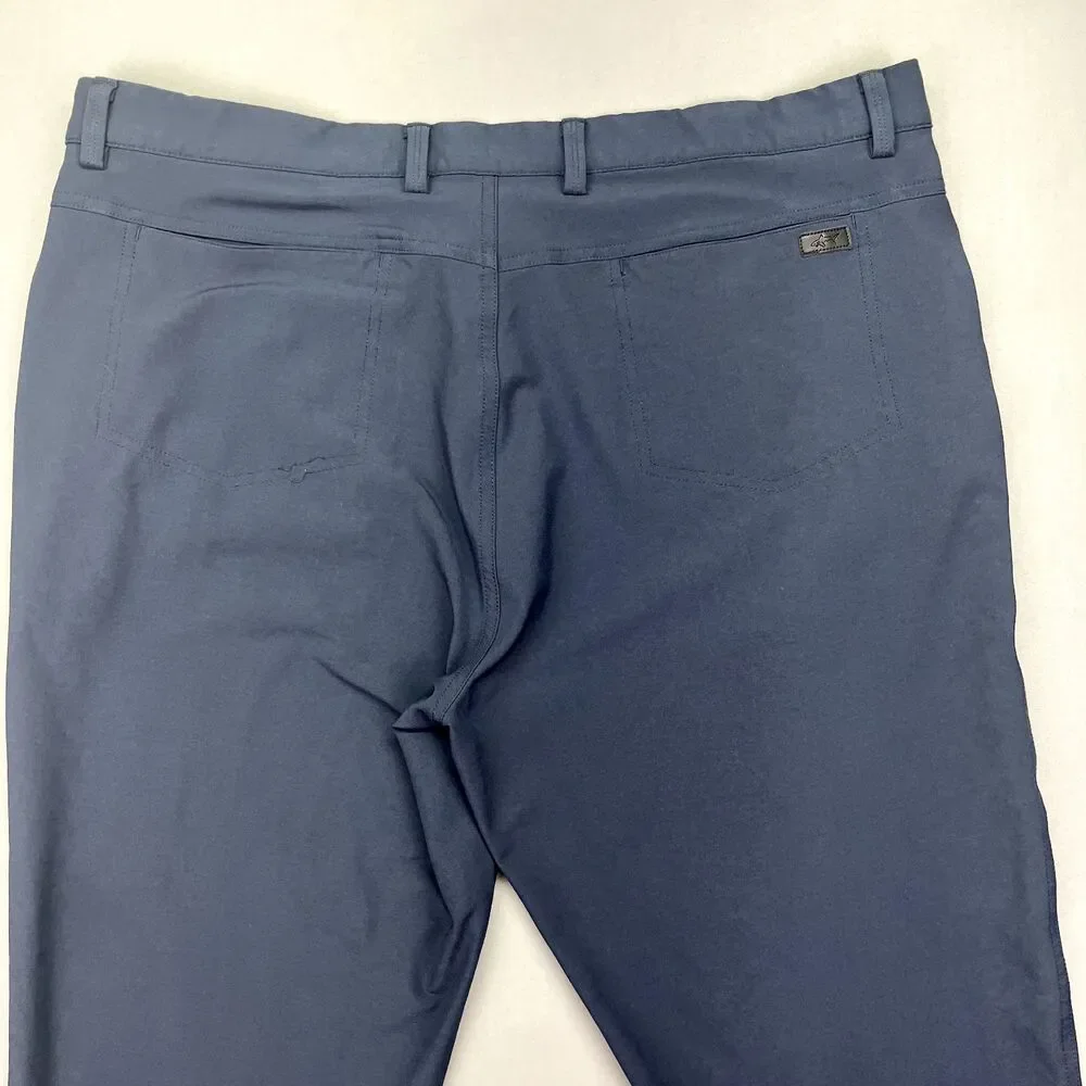 Greg Norman Pants‎ Mens Size 39x29 Blue Jordan Trouser Mid Rise Golf Shark Navy